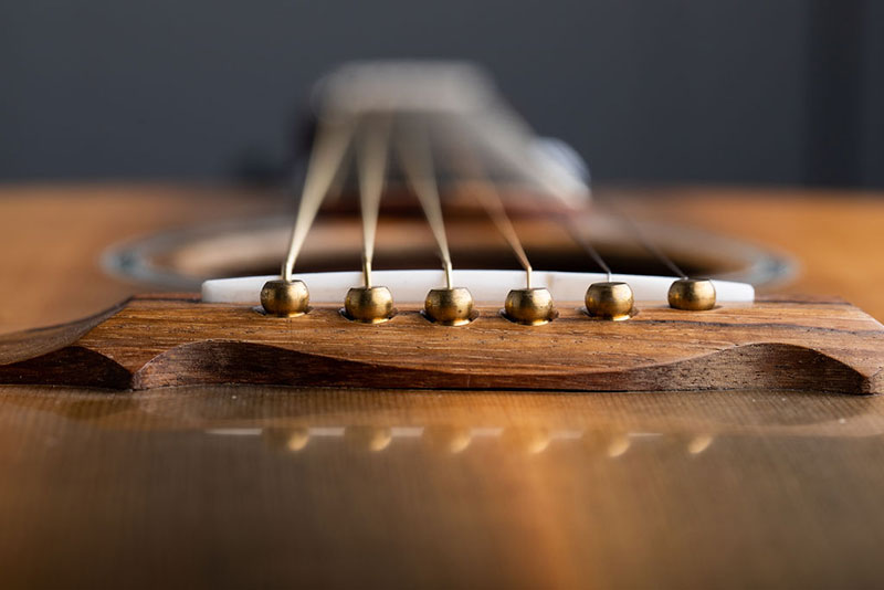 close up of a guitar strings